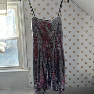 Silver sequin dress